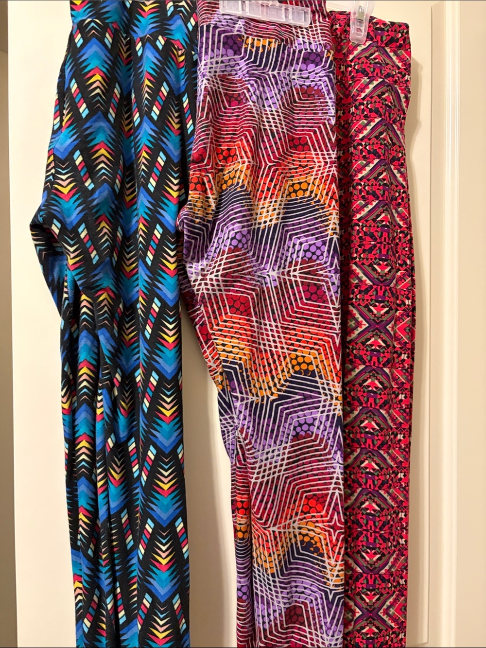 LuLaRoe Multicolor Geometric & Aztec Print Leggings - Blue, Purple, Pink, Orange
